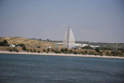 View of calm sea against clear sky