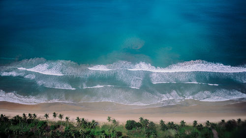 High angle view of sea against sky