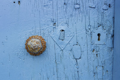 Full frame shot of blue door