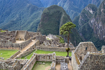 High angle view of old ruins