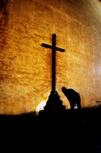 Illuminated lights at night