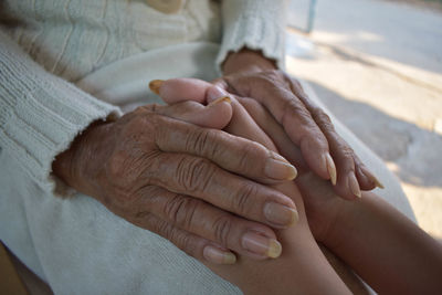 Close-up of hands of woman