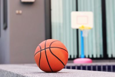 Close-up of basketball court