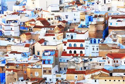 High angle view of residential district