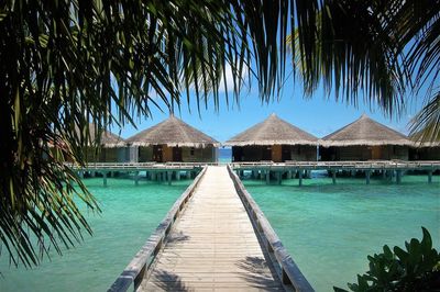View of water villas from land