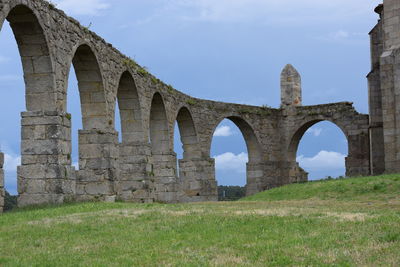 Arch bridge on field