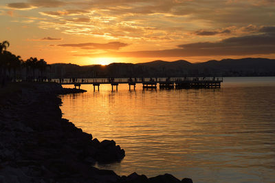 Scenic view of sunset over sea