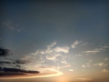 Low angle view of sky during sunset
