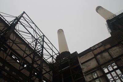 Low angle view of buildings against clear sky