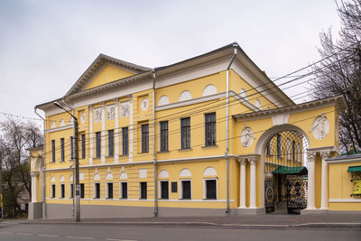 Street with historical buildins in kaluga city center, russia