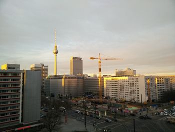 High angle view of city street