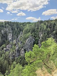 Scenic view of landscape against sky sächsische schweiz