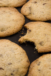 Full frame shot of cookies on table