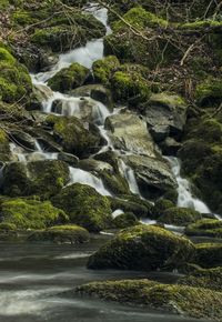 Scenic view of waterfall