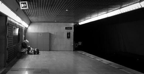One person in the subway station