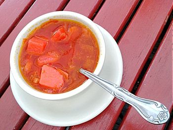 Close-up of food on table