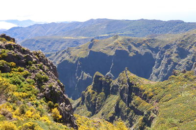 Scenic view of mountains against sky