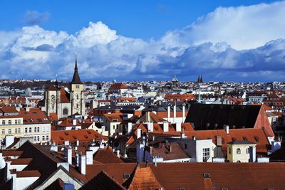 High angle shot of townscape