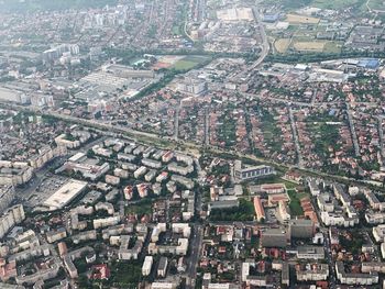 High angle shot of townscape