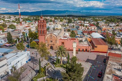 High angle view of buildings in city