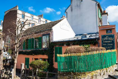 Low angle view of buildings against sky