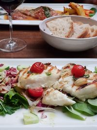 Close-up of food on table