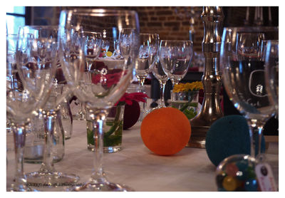 Close-up of wine glasses