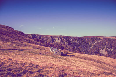 Scenic view of landscape against clear sky