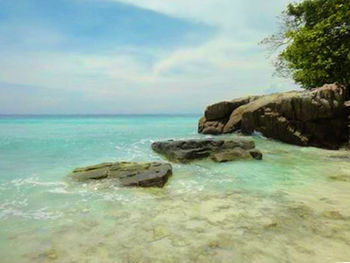 Scenic view of sea against sky