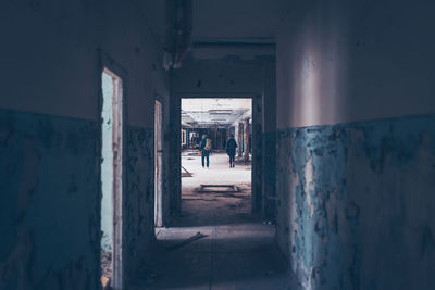 People in abandoned building