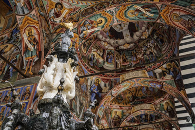 Low angle view of statue in temple