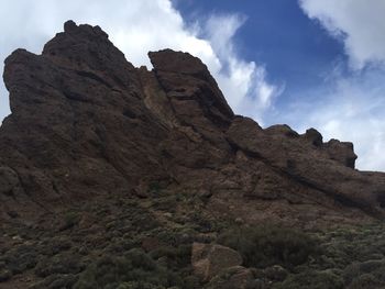 Low angle view of mountain against sky