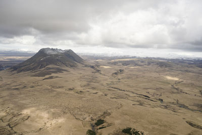 Aerial view of mountains and valley southern iceland