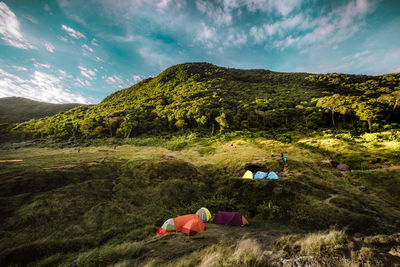 Scenic view of mountain against sky