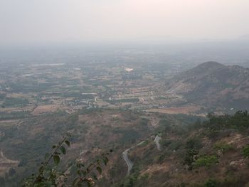 High angle view of landscape against sky