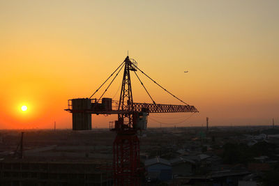 Cranes at sunset