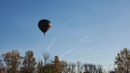 Low angle view of hot air balloon against sky