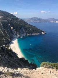 High angle view of sea against sky