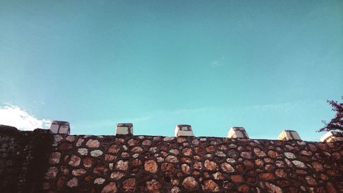 Low angle view of stack of building