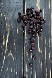 High angle view of fruits on table