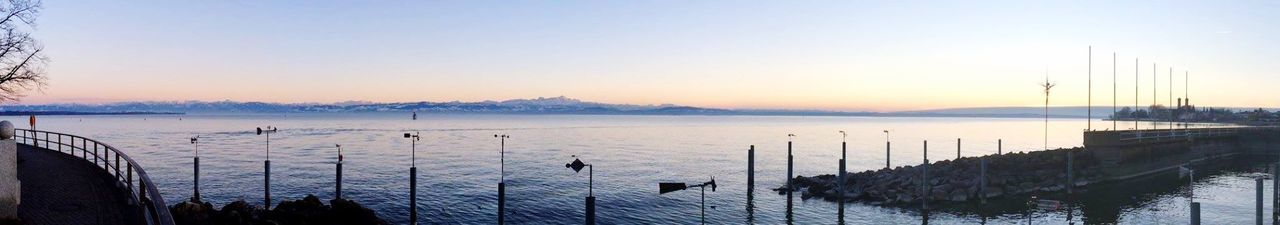 Scenic view of sea at sunset