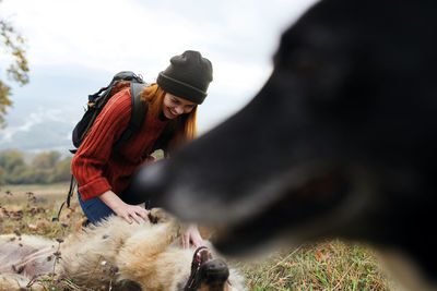 Woman with dog