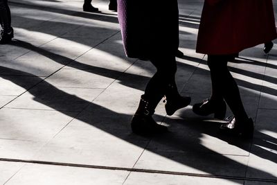 Low section of women in corridor