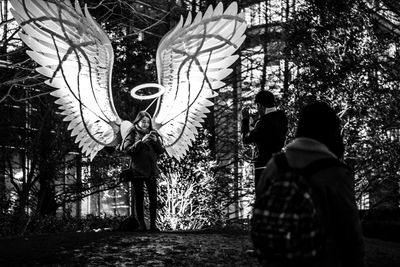 Silhouette of man with umbrella