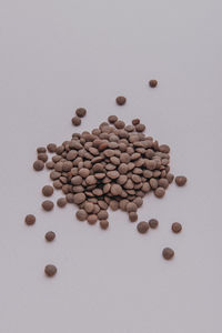 High angle view of coffee beans on table