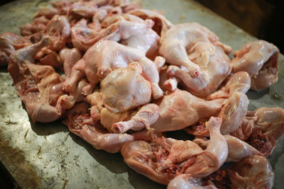 High angle view of food