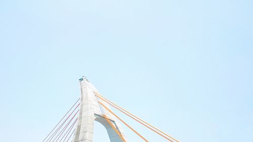 Low angle view of bridge against clear sky