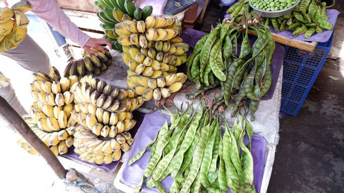 High angle view of food on table