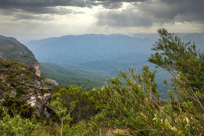 Scenic view of mountains against sky