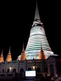 Low angle view of building at night
